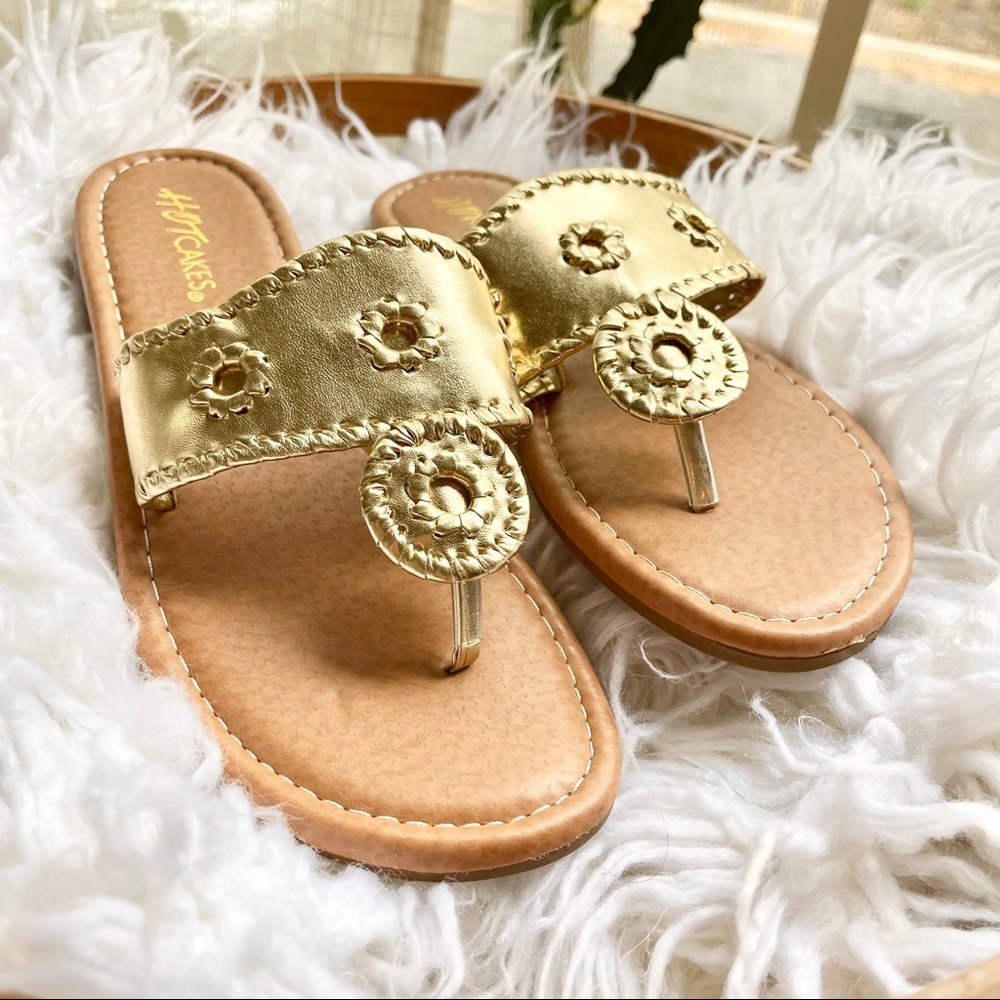 Gold Thong Sandals - Jack Rogers Dupe